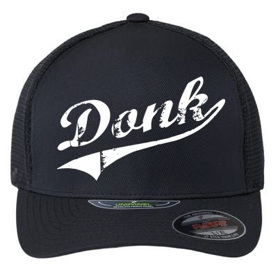 Donk Poker Player Retro Distressed Style Flexfit Unipanel Trucker Cap
