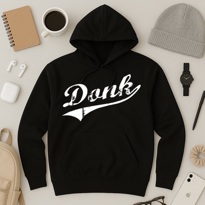 Donk Poker Player Retro Distressed Style Hoodie