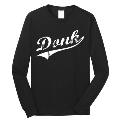 Donk Poker Player Retro Distressed Style Long Sleeve Shirt