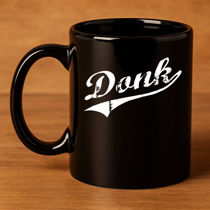 Donk Poker Player Retro Distressed Style 11oz C Handle Ceramic Mug