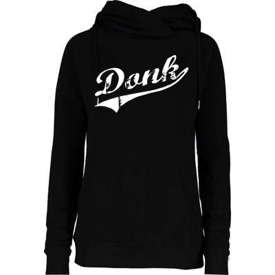 Donk Poker Player Retro Distressed Style Womens Funnel Neck Pullover Hood