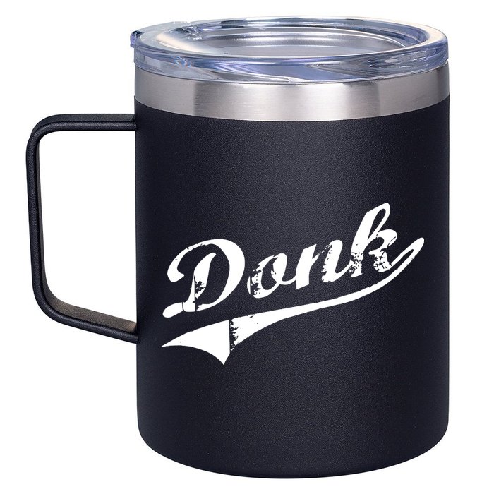 Donk Poker Player Retro Distressed Style 12oz Stainless Steel Coffee Mug