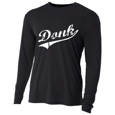 Donk Poker Player Retro Distressed Style Cooling Performance Long Sleeve Crew