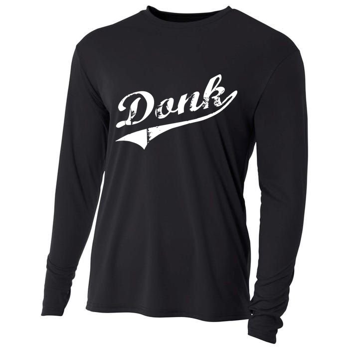 Donk Poker Player Retro Distressed Style Cooling Performance Long Sleeve Crew