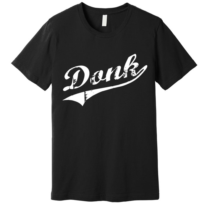 Donk Poker Player Retro Distressed Style Premium T-Shirt