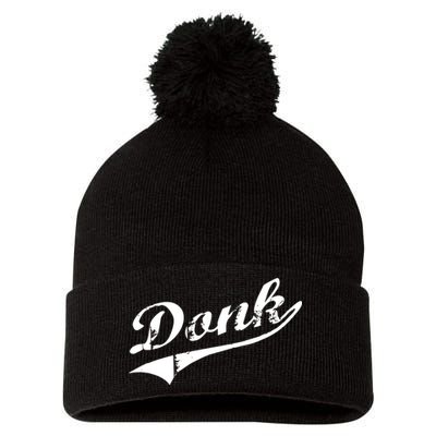 Donk Poker Player Retro Distressed Style Pom Pom 12in Knit Beanie