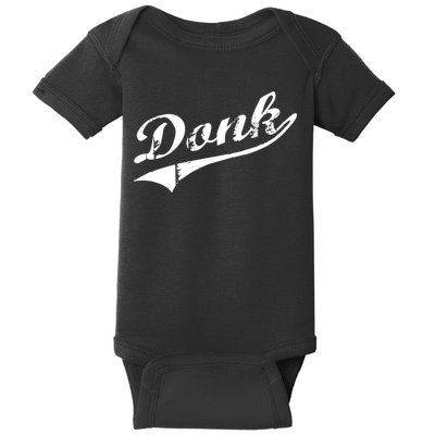 Donk Poker Player Retro Distressed Style Baby Bodysuit