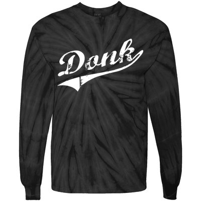 Donk Poker Player Retro Distressed Style Tie-Dye Long Sleeve Shirt