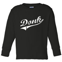 Donk Poker Player Retro Distressed Style Toddler Long Sleeve Shirt