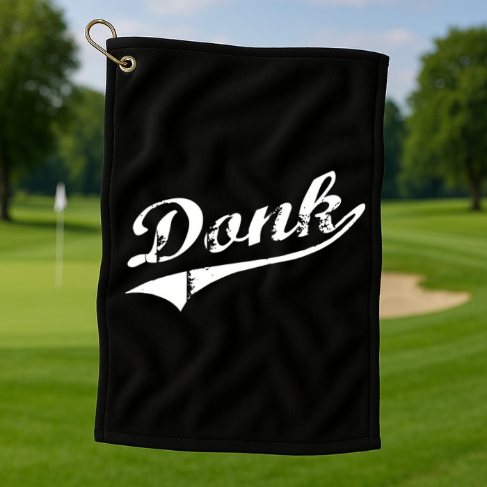 Donk Poker Player Retro Distressed Style Golf Towel