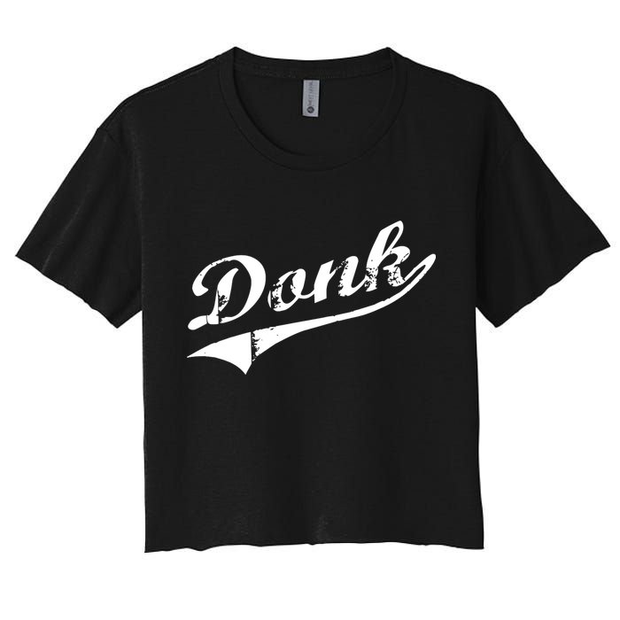 Donk Poker Player Retro Distressed Style Crop Top