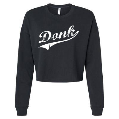 Donk Poker Player Retro Distressed Style Cropped Pullover Crew
