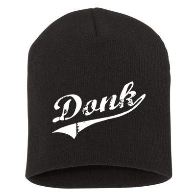 Donk Poker Player Retro Distressed Style Short Acrylic Beanie