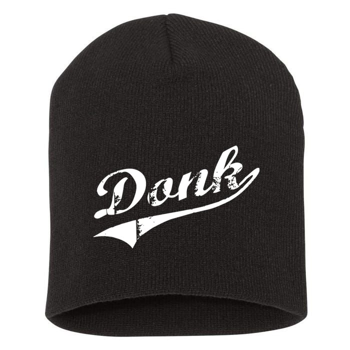 Donk Poker Player Retro Distressed Style Short Acrylic Beanie