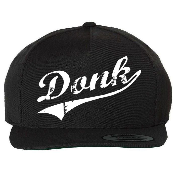 Donk Poker Player Retro Distressed Style Wool Snapback Cap