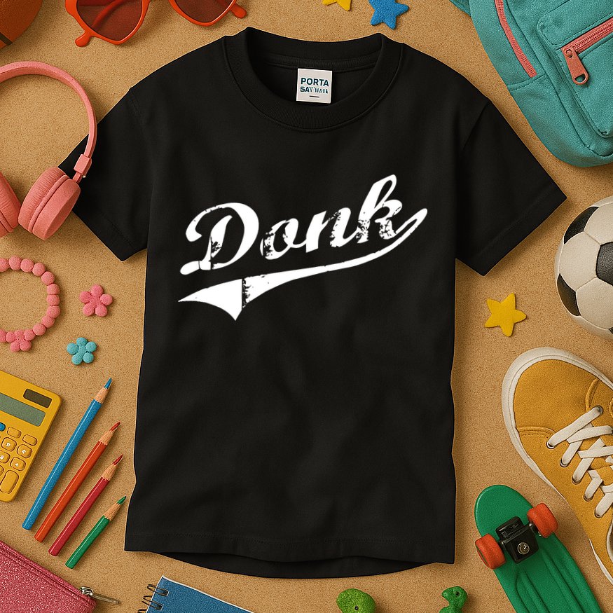 Donk Poker Player Retro Distressed Style Kids T-Shirt