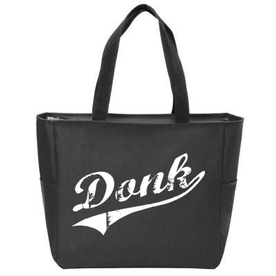 Donk Poker Player Retro Distressed Style Zip Tote Bag