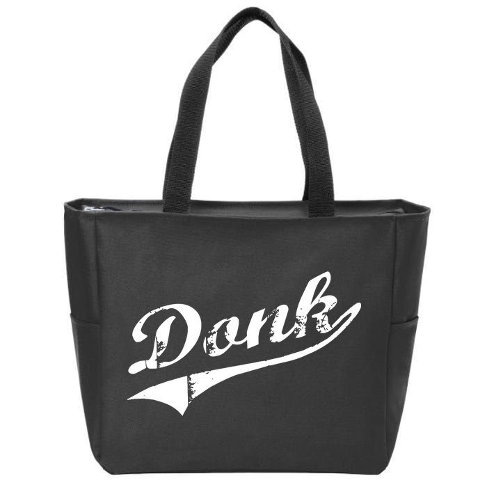 Donk Poker Player Retro Distressed Style Zip Tote Bag