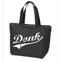Donk Poker Player Retro Distressed Style Zip Tote Bag