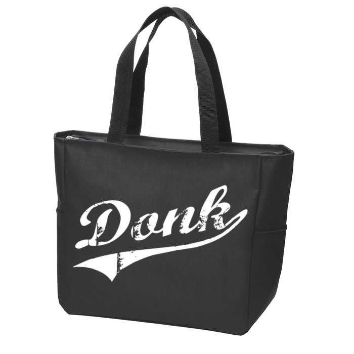Donk Poker Player Retro Distressed Style Zip Tote Bag