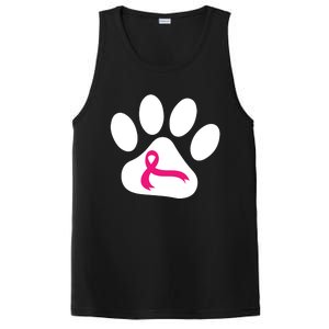 Dog Paw Print Breast Cancer Awareness Pink Ribbon Warrior Gift PosiCharge Competitor Tank