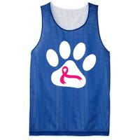 Dog Paw Print Breast Cancer Awareness Pink Ribbon Warrior Gift Mesh Reversible Basketball Jersey Tank