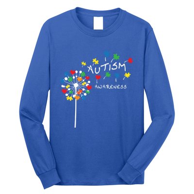 Dandelion Puzzle Piece Cool Autism Awareness Gift Long Sleeve Shirt