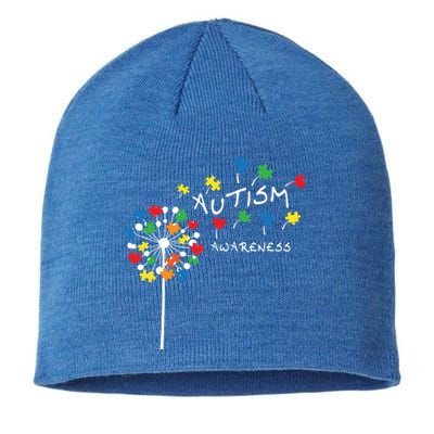 Dandelion Puzzle Piece Cool Autism Awareness Gift Sustainable Beanie