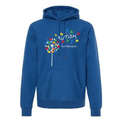 Dandelion Puzzle Piece Cool Autism Awareness Gift Premium Hoodie