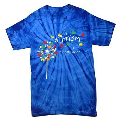 Dandelion Puzzle Piece Cool Autism Awareness Gift Tie-Dye T-Shirt