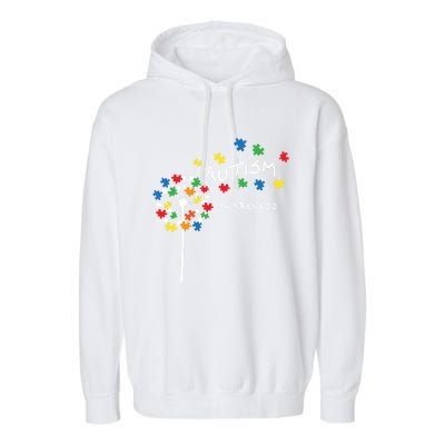 Dandelion Puzzle Piece Cool Autism Awareness Gift Garment-Dyed Fleece Hoodie