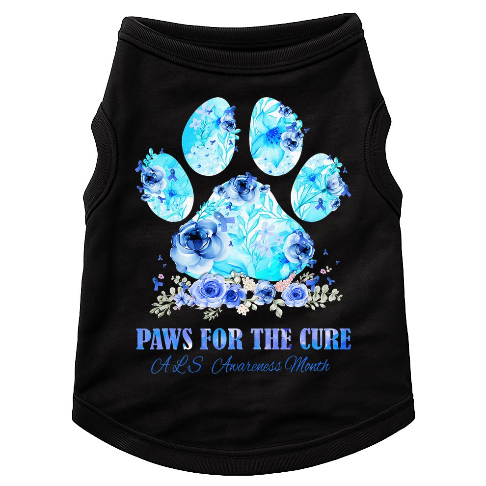 Dog Print Paws For The Cure ALS Awareness Month Doggie Tank