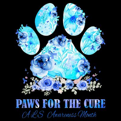 Dog Print Paws For The Cure ALS Awareness Month T-Shirt