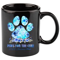 Dog Print Paws For The Cure ALS Awareness Month 11oz C Handle Ceramic Mug