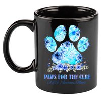 Dog Print Paws For The Cure ALS Awareness Month 11oz C Handle Ceramic Mug