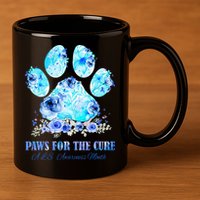 Dog Print Paws For The Cure ALS Awareness Month 11oz C Handle Ceramic Mug