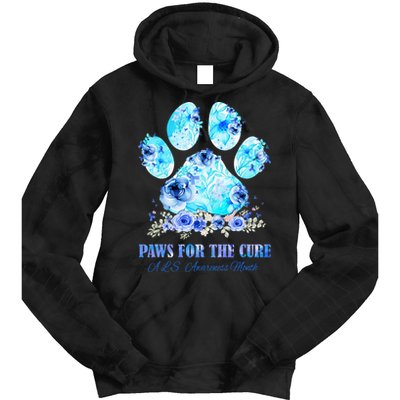 Dog Print Paws For The Cure ALS Awareness Month Tie Dye Hoodie