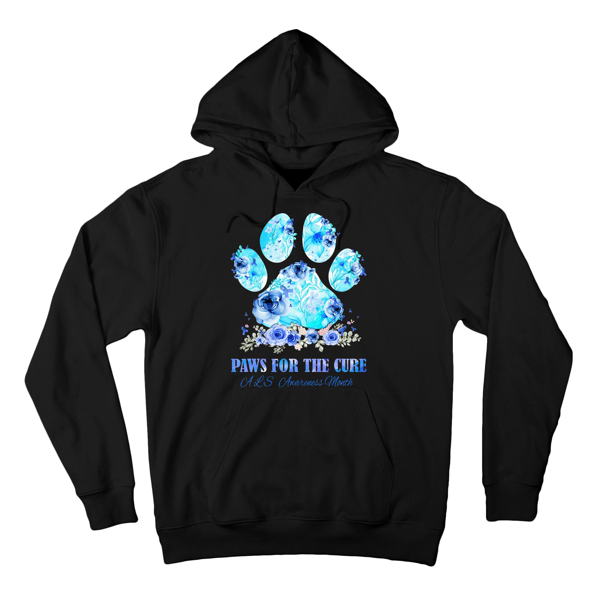 Dog Print Paws For The Cure ALS Awareness Month Tall Hoodie