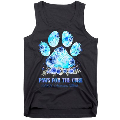 Dog Print Paws For The Cure ALS Awareness Month Tank Top