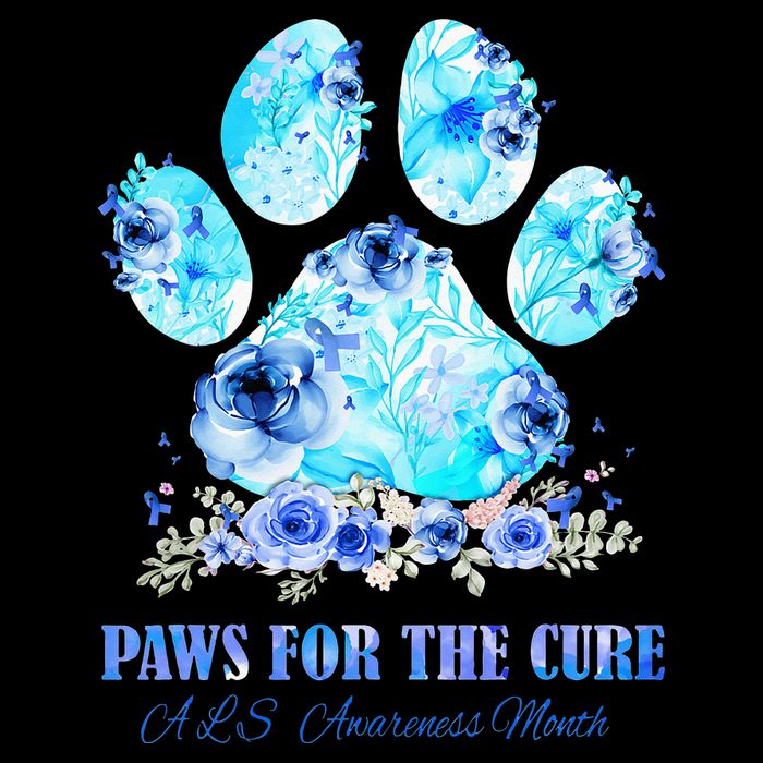 Dog Print Paws For The Cure ALS Awareness Month Zip Tote Bag