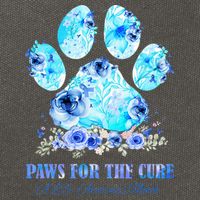 Dog Print Paws For The Cure ALS Awareness Month Cotton Canvas Backpack