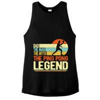 Dad Ping Pong Player Paddle Ball Ping Pong Legend Retro Ladies PosiCharge Tri-Blend Wicking Tank