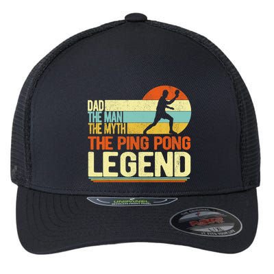 Dad Ping Pong Player Paddle Ball Ping Pong Legend Retro Flexfit Unipanel Trucker Cap