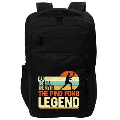 Dad Ping Pong Player Paddle Ball Ping Pong Legend Retro Impact Tech Backpack