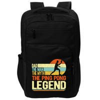 Dad Ping Pong Player Paddle Ball Ping Pong Legend Retro Impact Tech Backpack