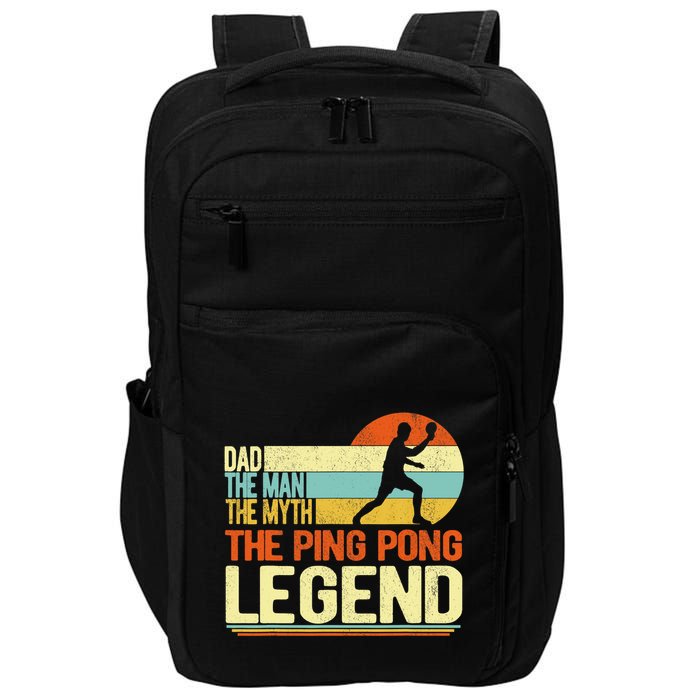Dad Ping Pong Player Paddle Ball Ping Pong Legend Retro Impact Tech Backpack