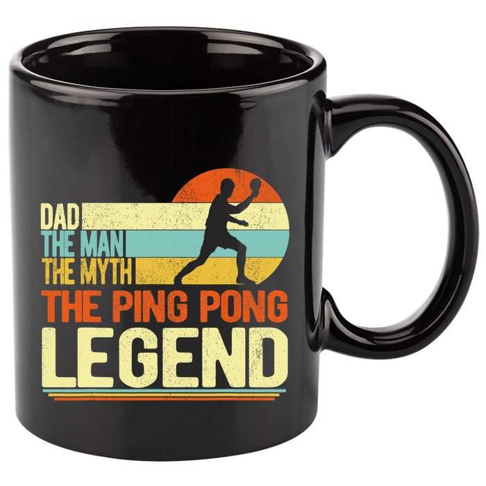Dad Ping Pong Player Paddle Ball Ping Pong Legend Retro 11oz C Handle Ceramic Mug
