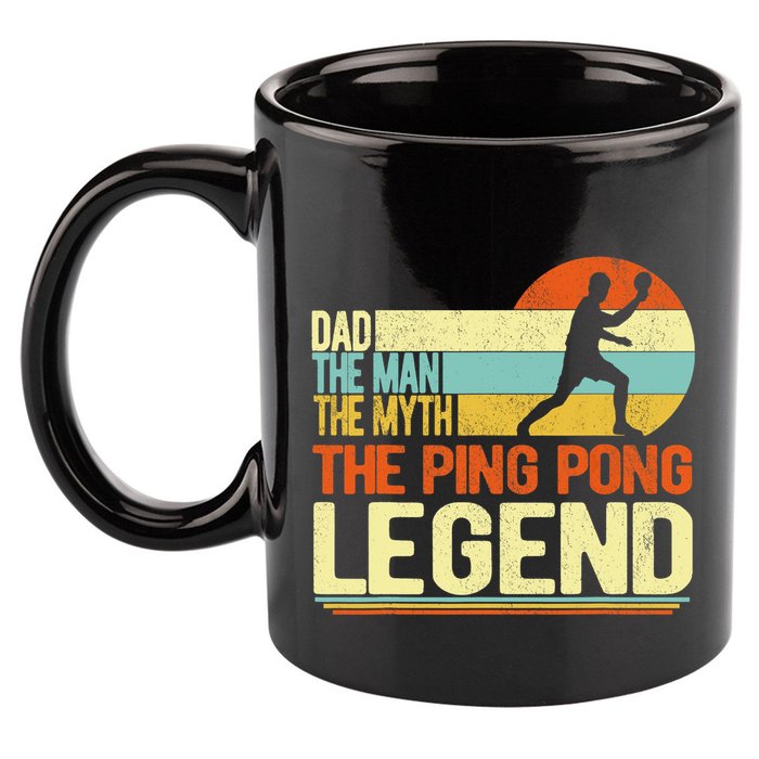Dad Ping Pong Player Paddle Ball Ping Pong Legend Retro 11oz C Handle Ceramic Mug