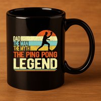 Dad Ping Pong Player Paddle Ball Ping Pong Legend Retro 11oz C Handle Ceramic Mug