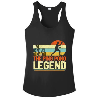 Dad Ping Pong Player Paddle Ball Ping Pong Legend Retro Ladies PosiCharge Competitor Racerback Tank